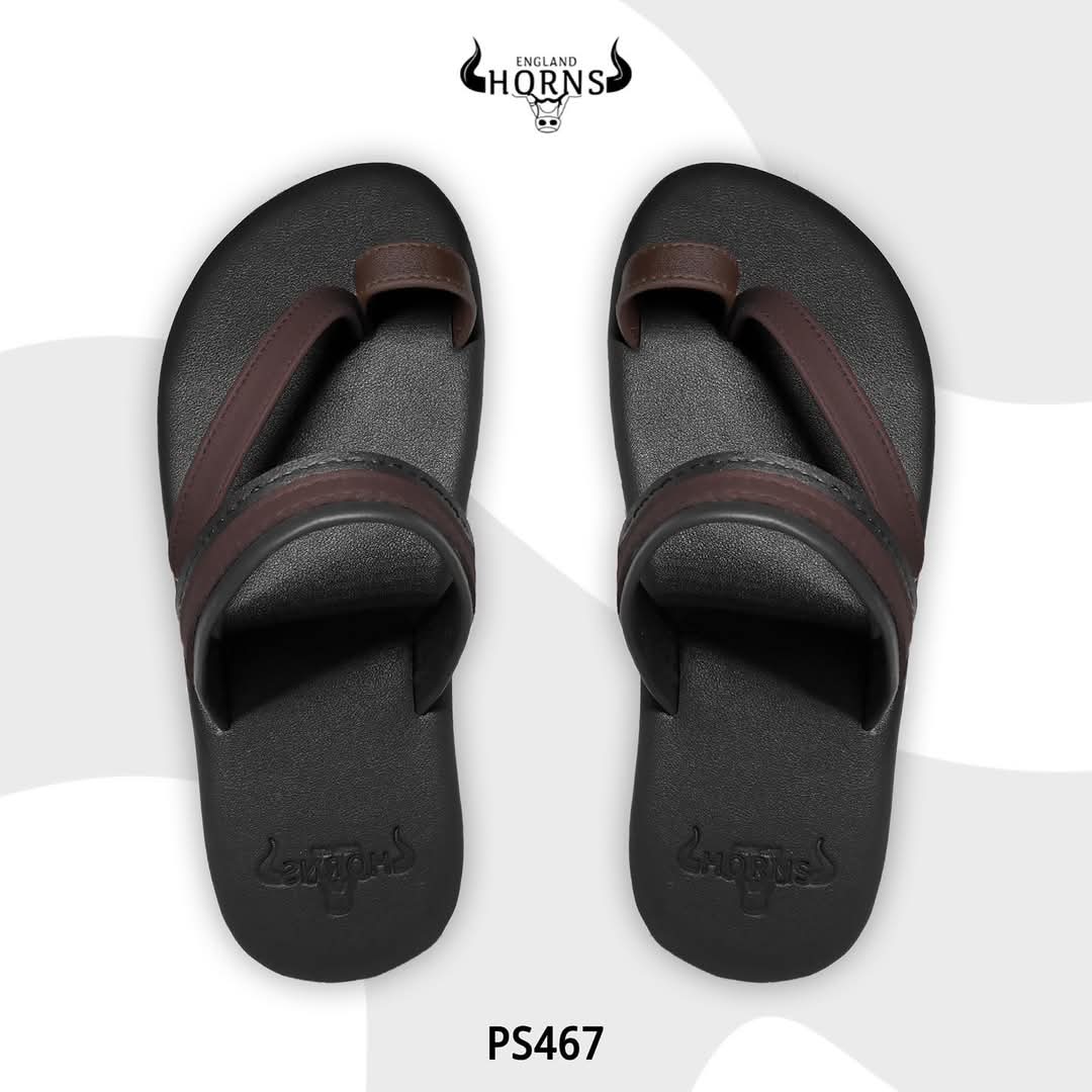 black brown strap slipper