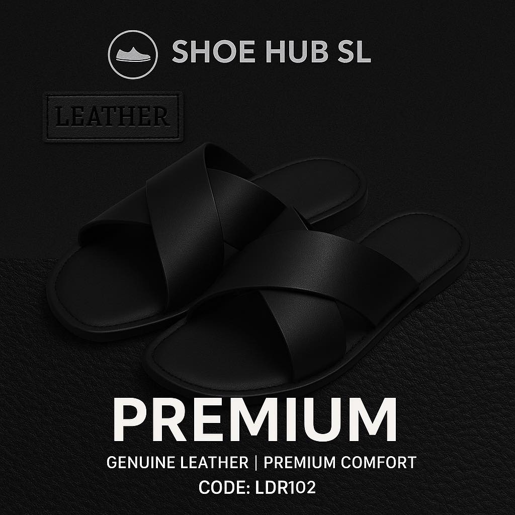 Premium Leather Cross-Strap Slippers for Men