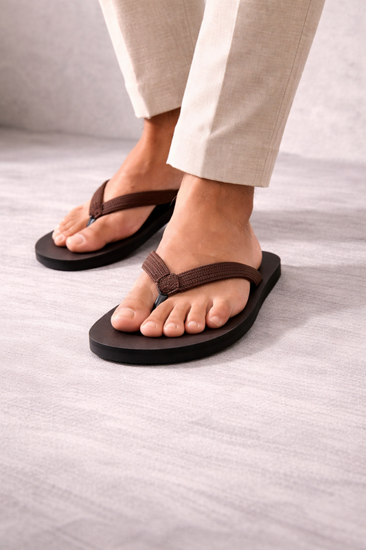 Mens brown Knot Slippers