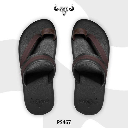 black brown strap slipper